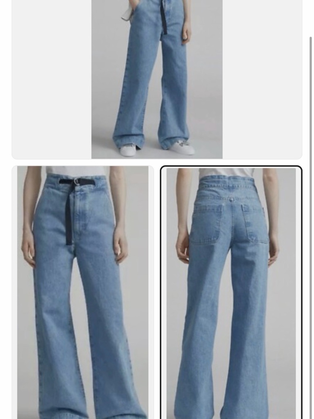 rag & bone Massive pant high waist denim with belt in Crystal Wash - Picture 3 of 3